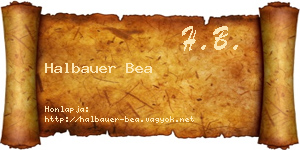 Halbauer Bea névjegykártya